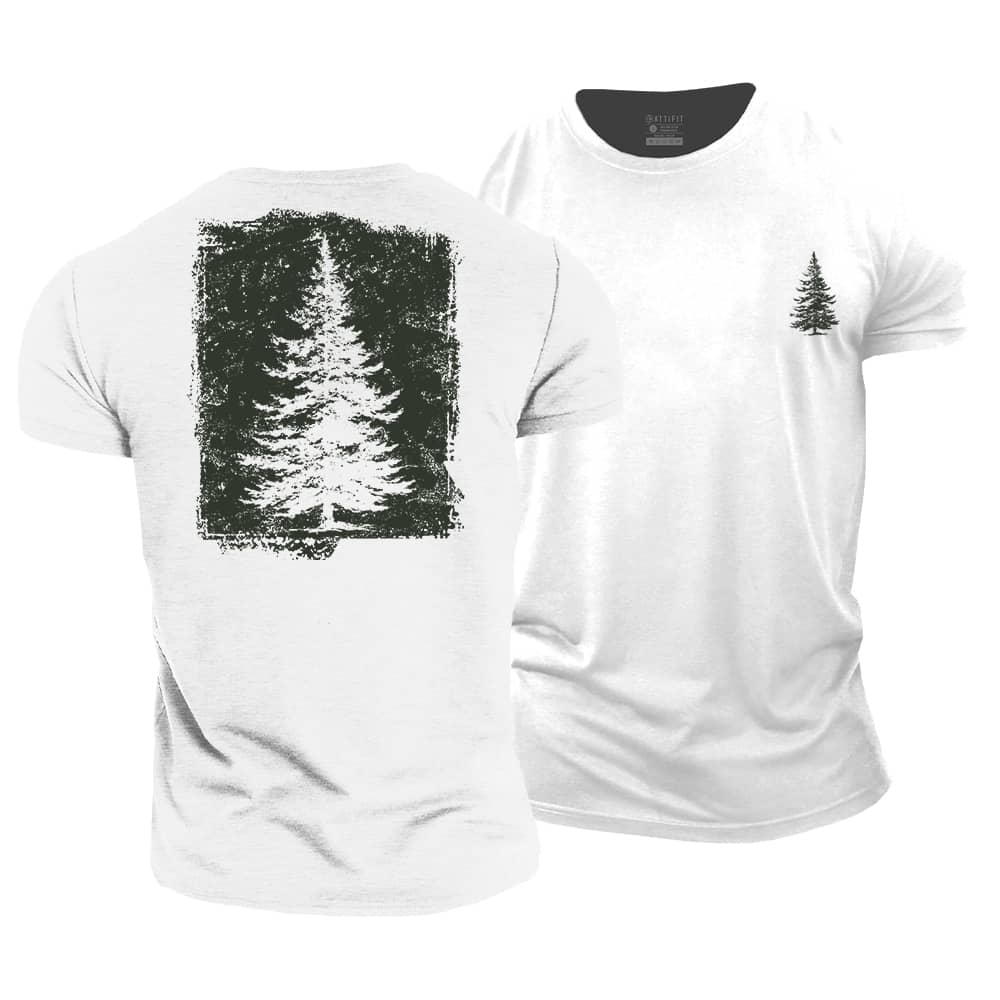 Pine Tree Silhouette Cotton T-Shirt