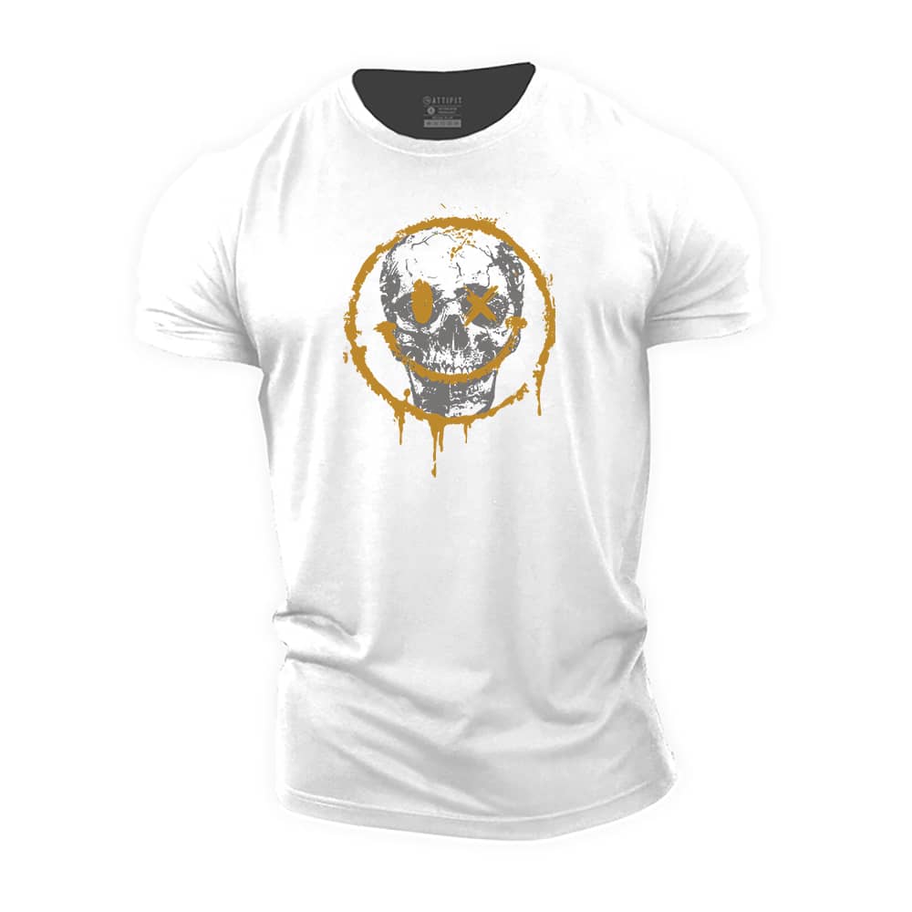 Smiley Skull Cotton T-Shirt