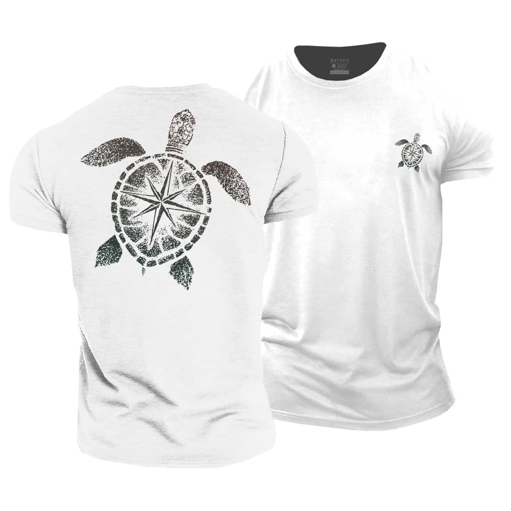 Turtle Compass Cotton T-Shirt