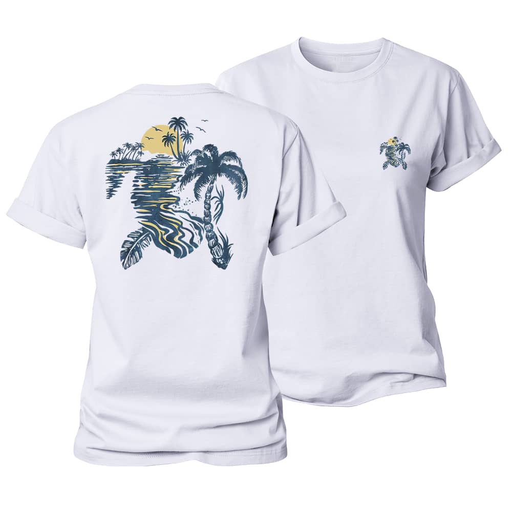 Turtle Palm Reflection Women's Cotton T-Shirt