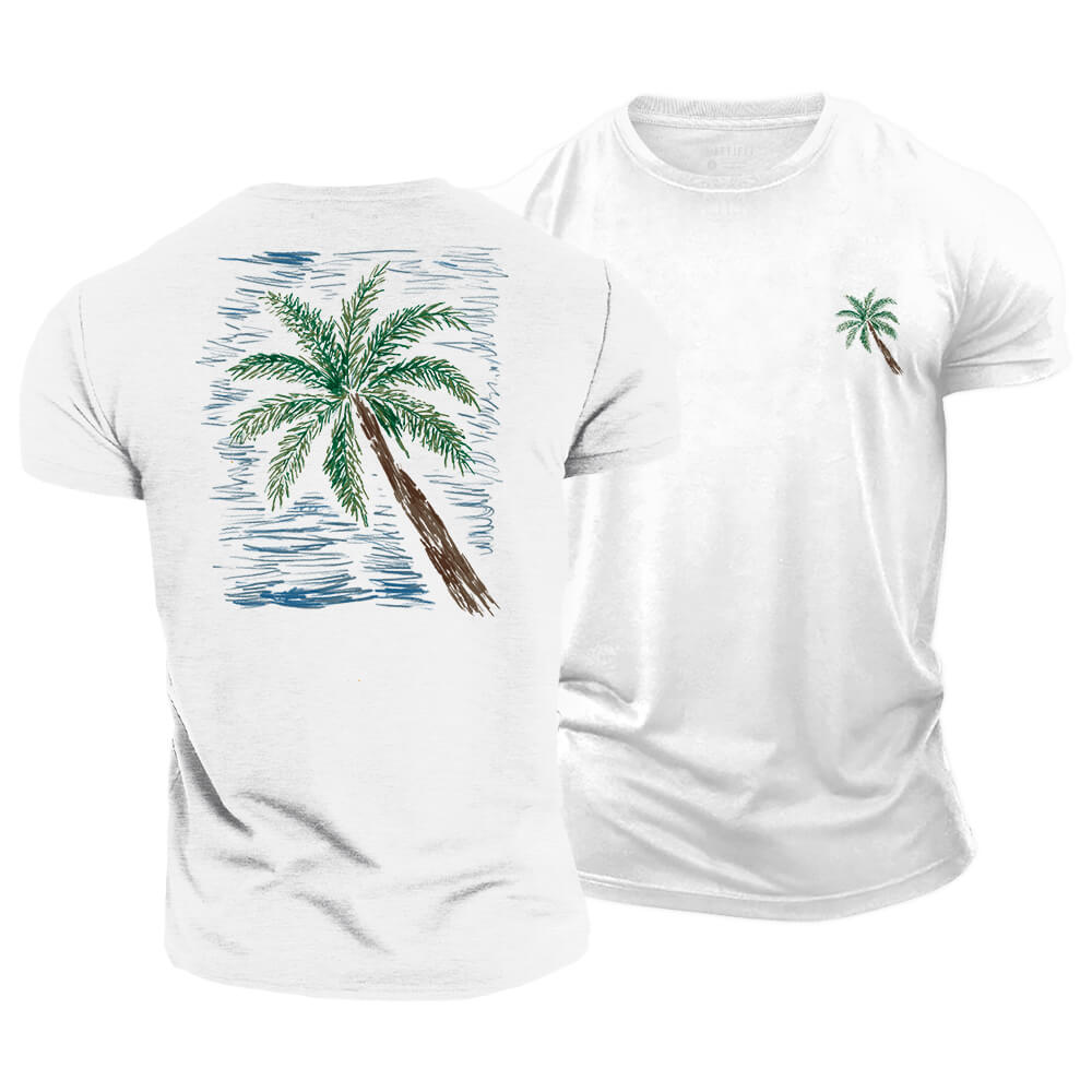 Sketch Palm Cotton T-Shirt