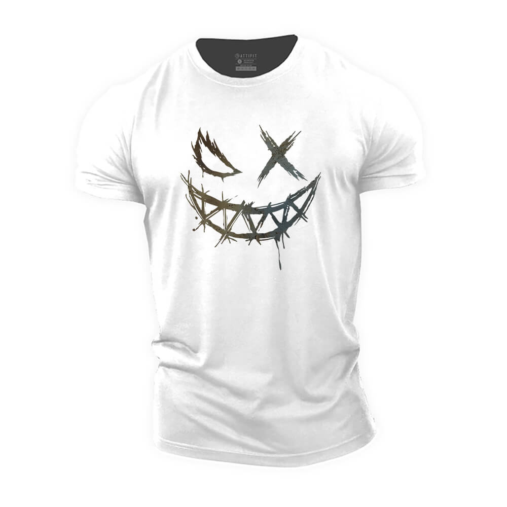 Evil Graffiti Smiley Cotton T-Shirt