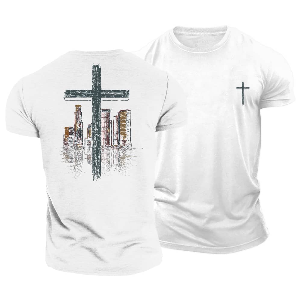 Cross Building Cotton T-Shirt