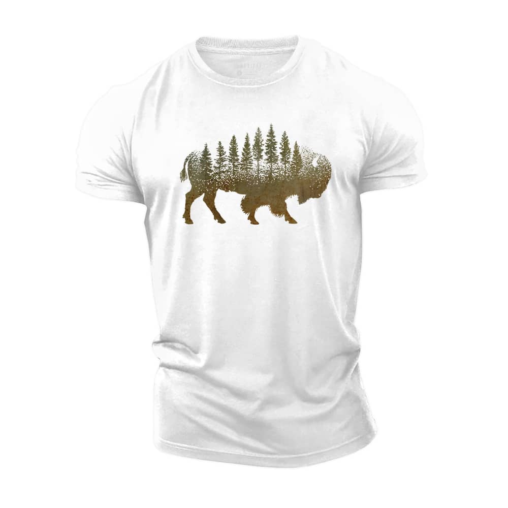 Bison Forest Cotton T-Shirt