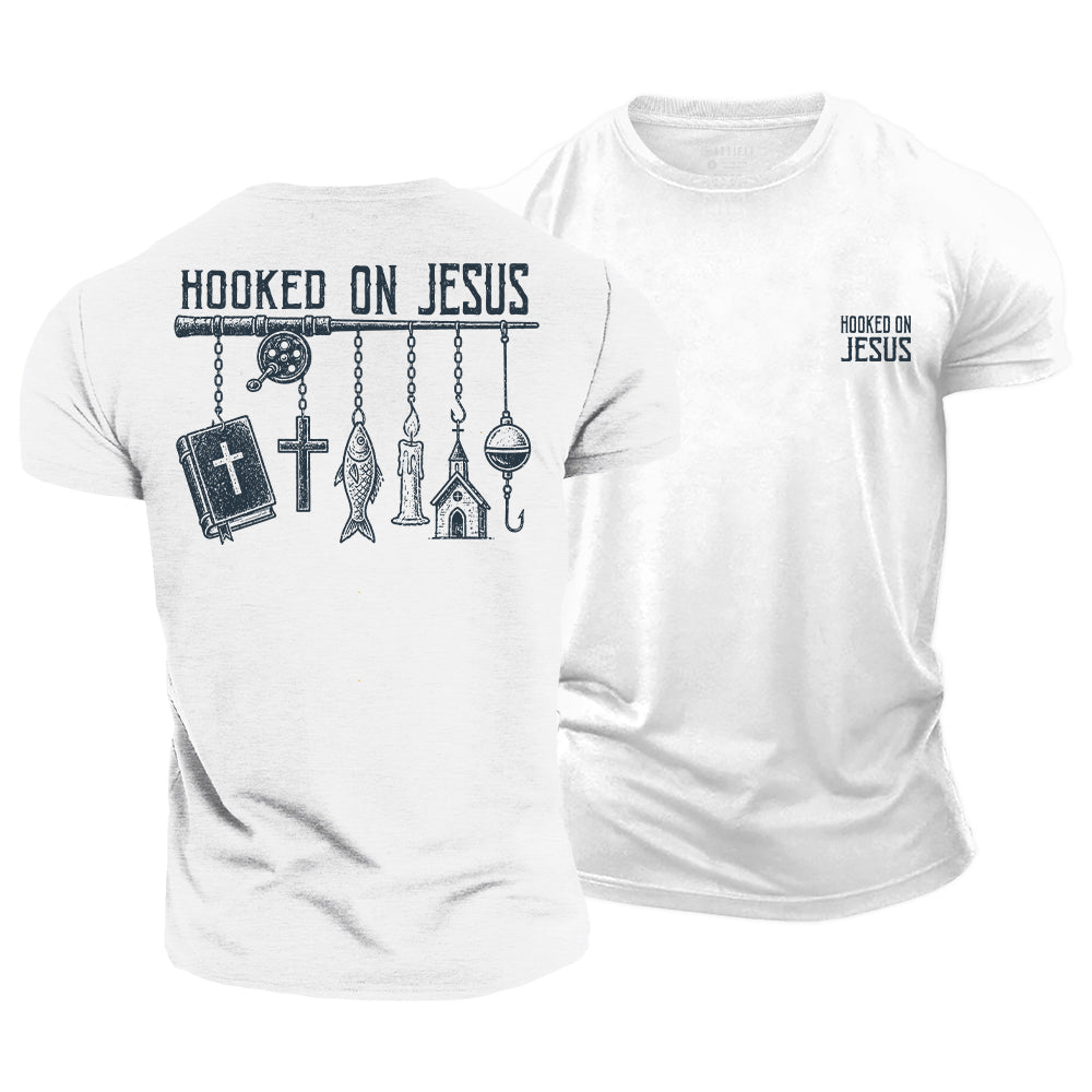 Hooked on Jesus Cotton T-Shirt