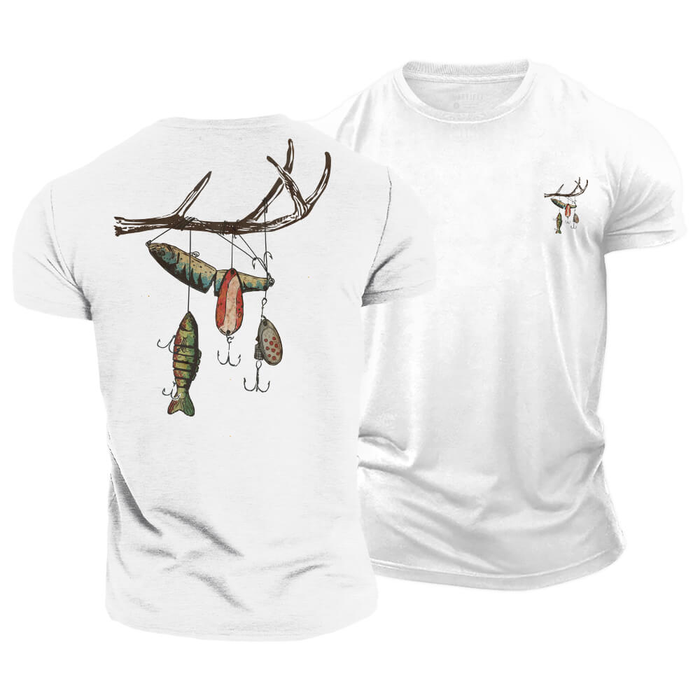 Antler Fish Hook Cotton T-Shirt