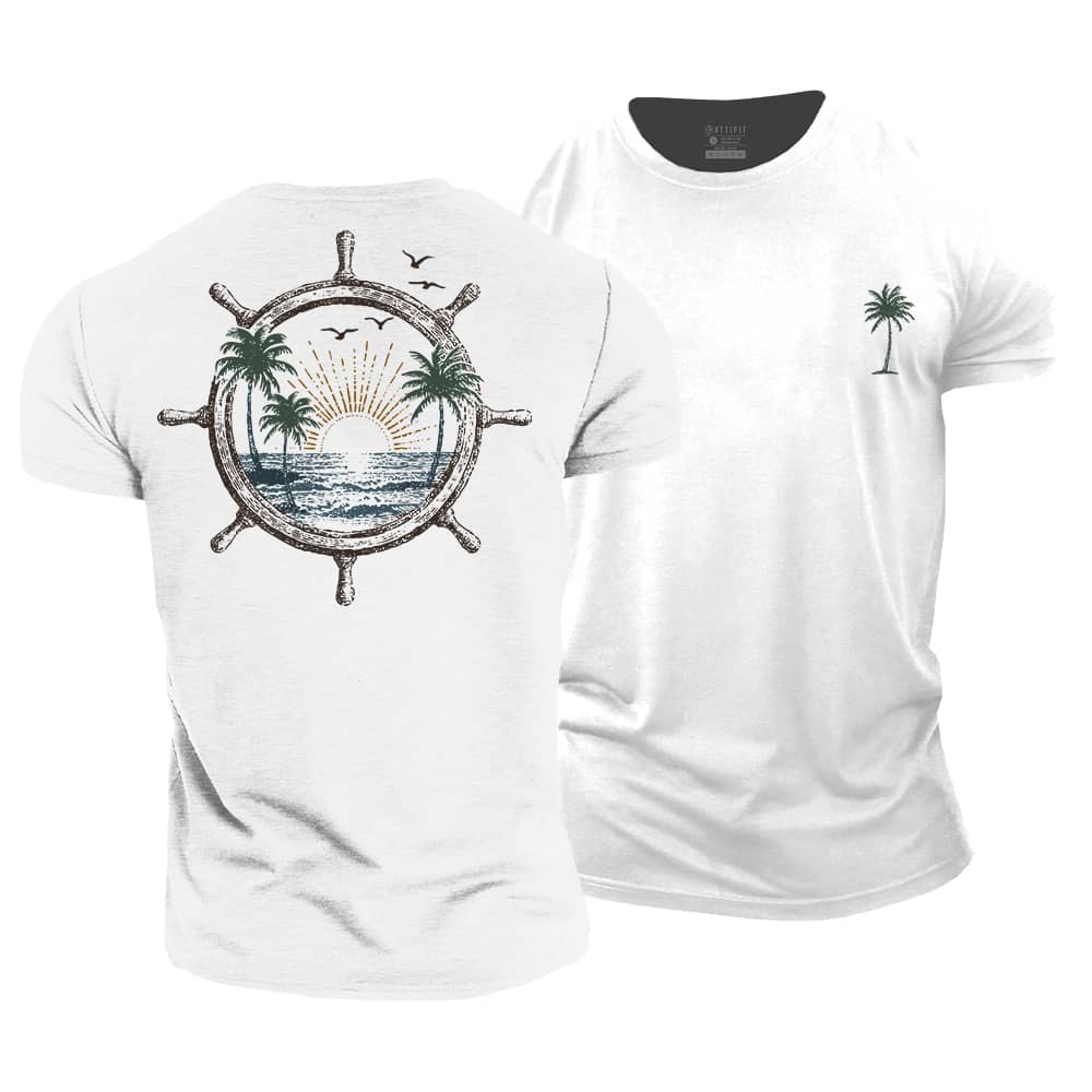 Sunset Voyage Cotton T-Shirt