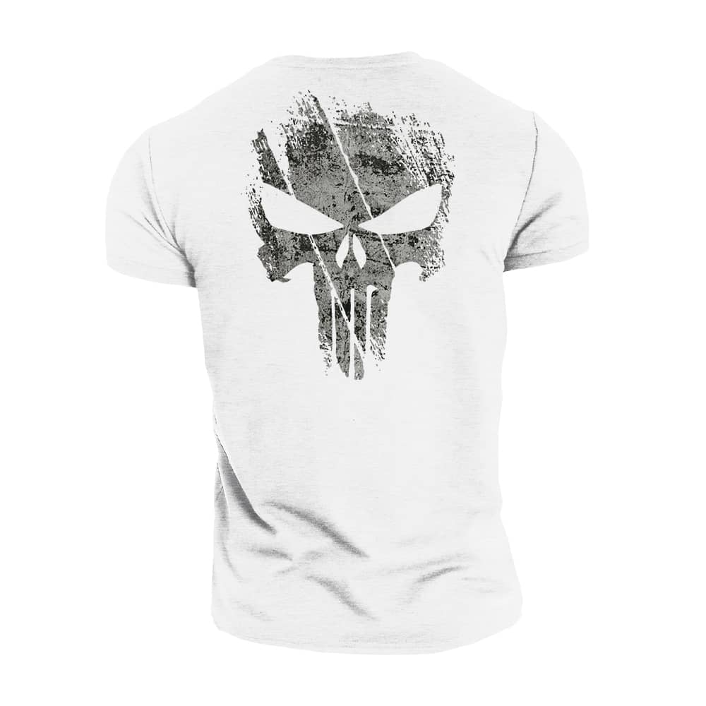 Broken Punisher Skull Cotton T-Shirt