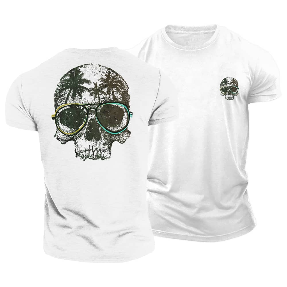 Tropical Skull Cotton T-Shirt