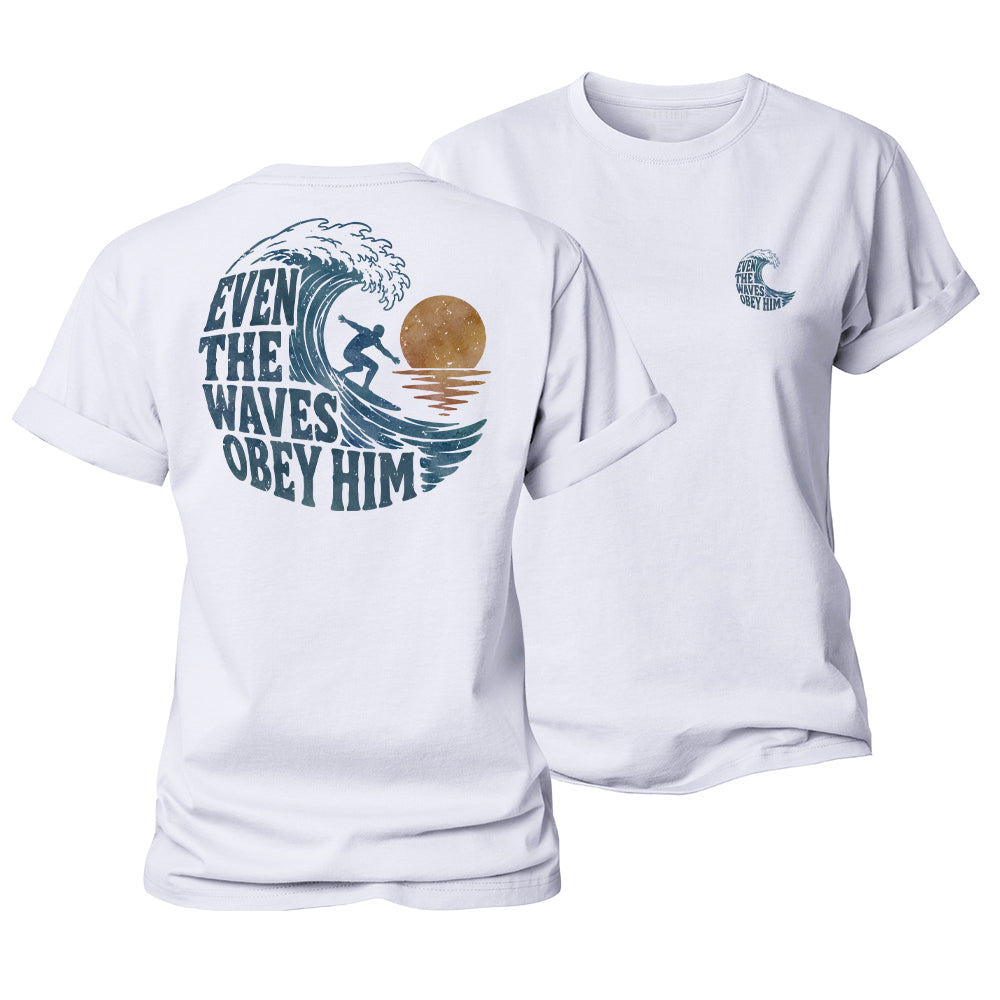 The Waves Obey Him Women's Cotton T-Shirt