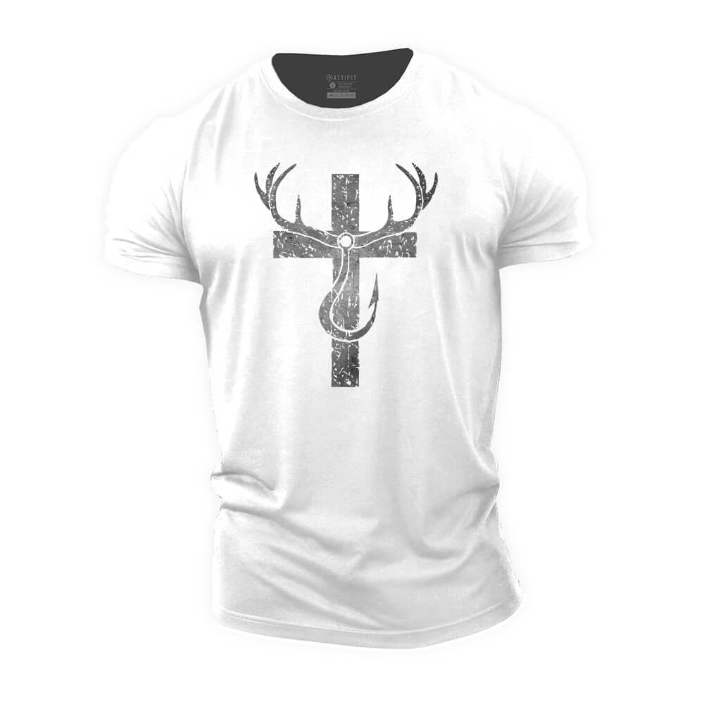 Christ Hunting Fishing Cotton T-Shirt