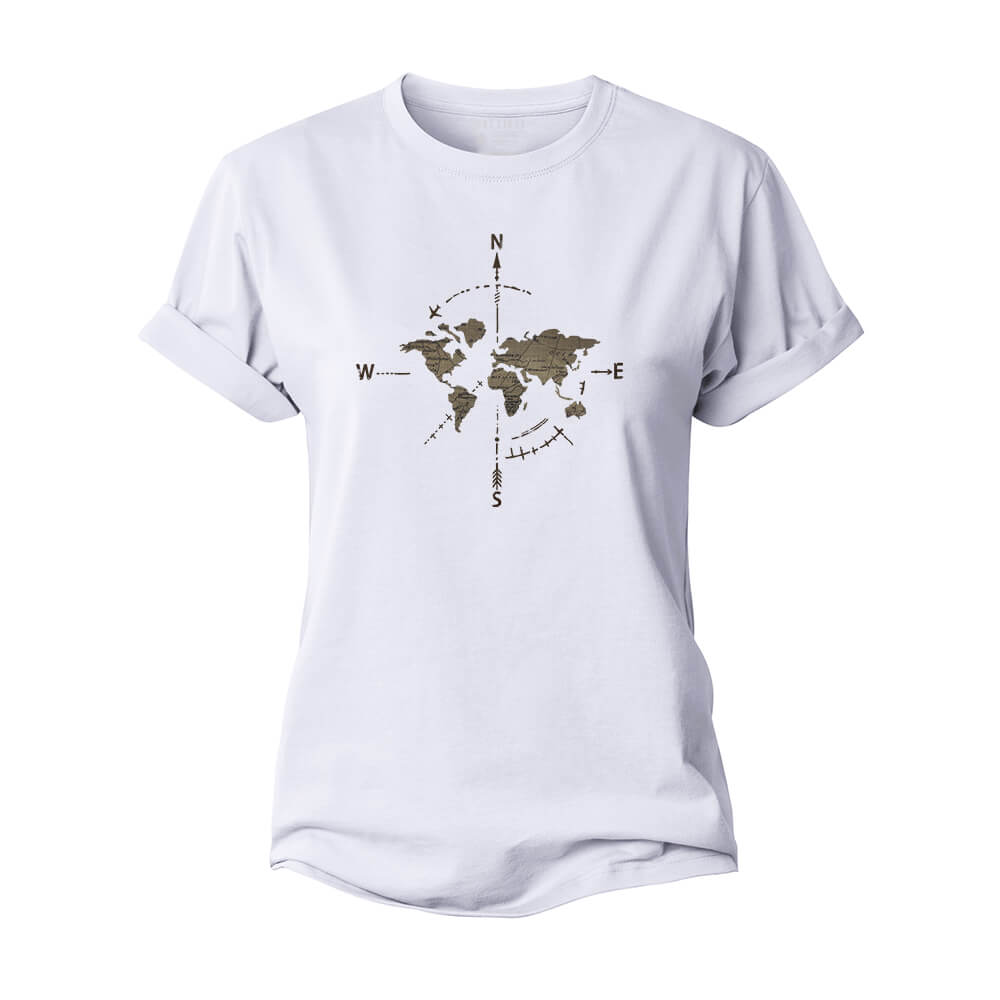 Compass Map Women's Cotton T-Shirt