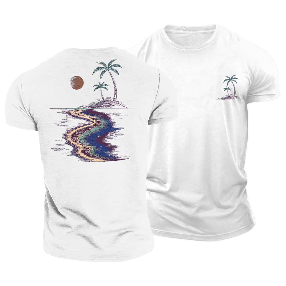 Moonlit Beach Cotton T-Shirt