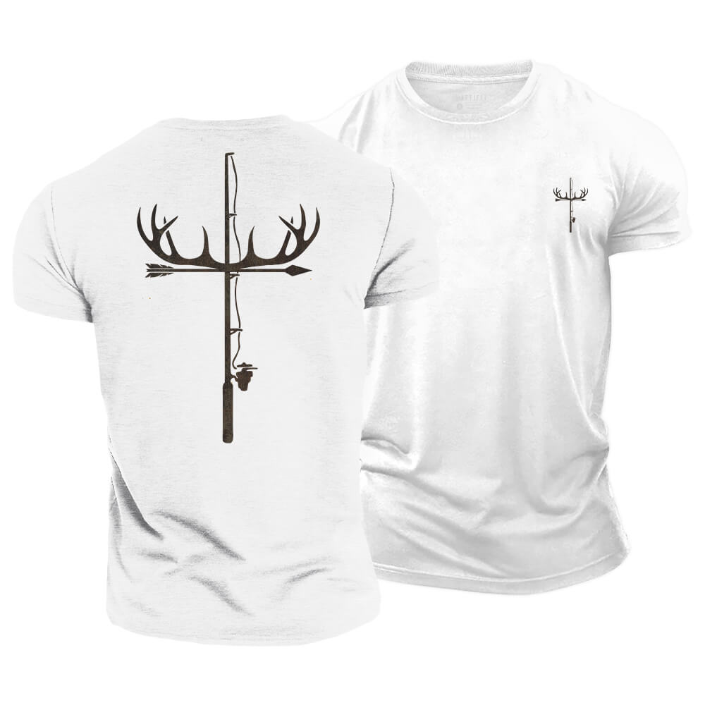 Antler Fishing Rod Cotton T-Shirt
