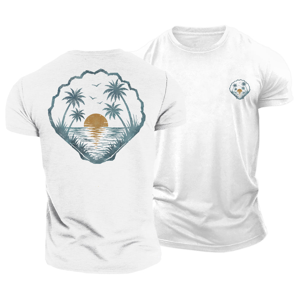 Palm Tree Shell Cotton T-Shirt