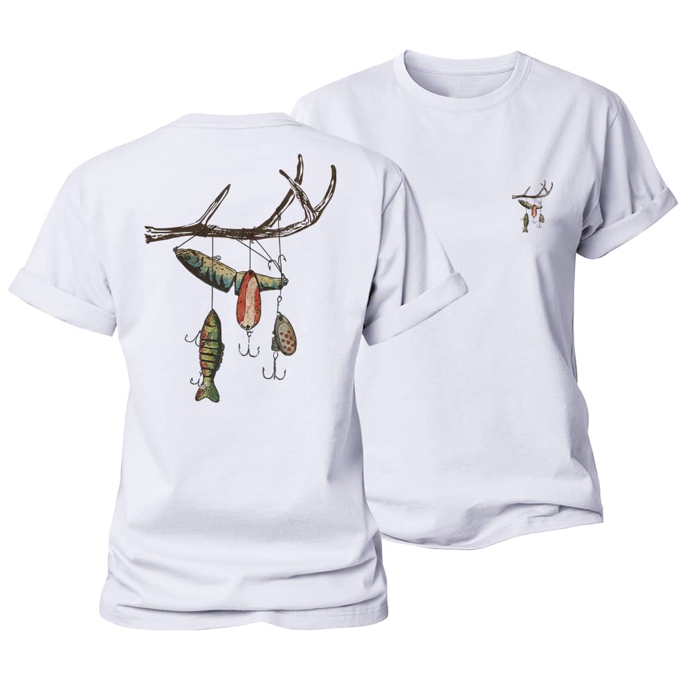 Antler Fish Hook Women's Cotton T-Shirt