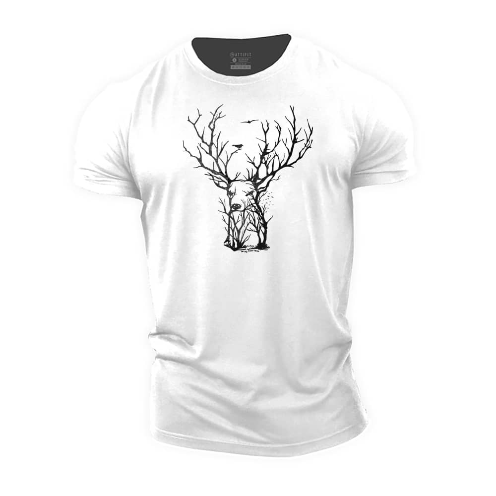 Twig Deer Cotton T-Shirt
