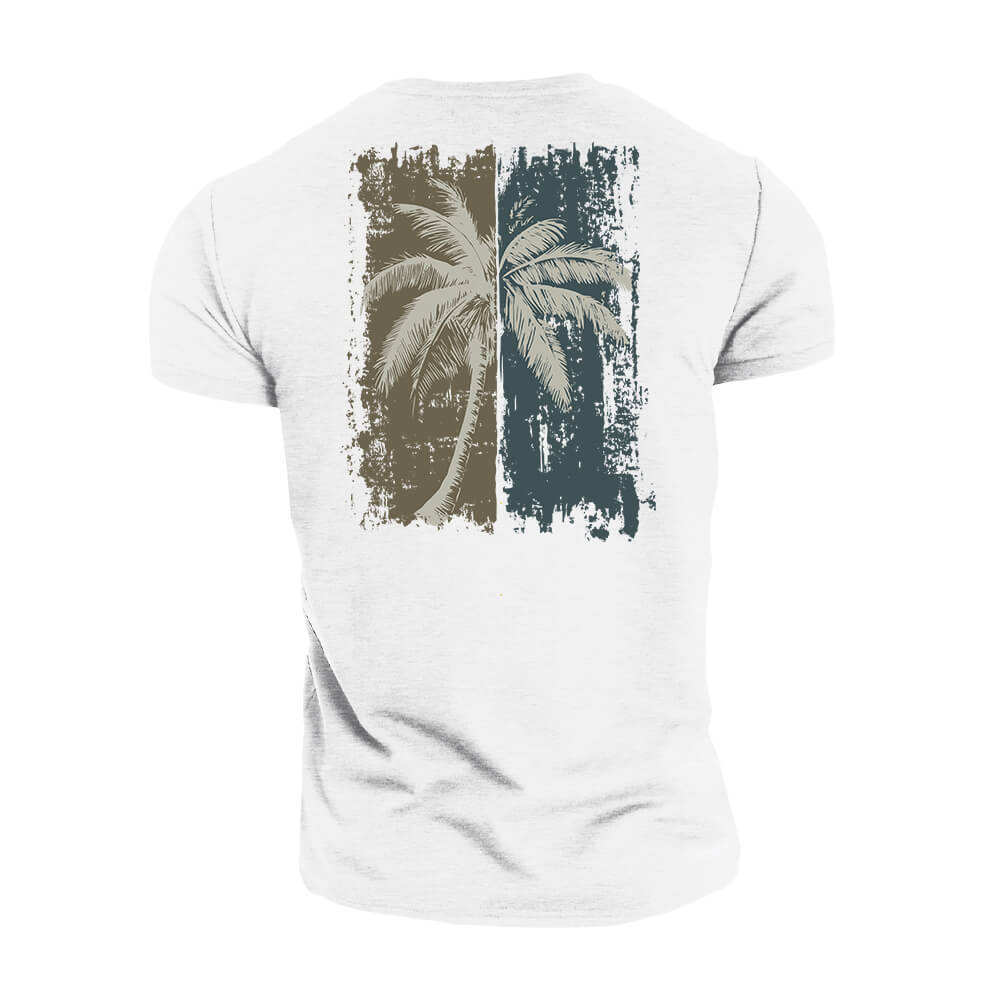 Two-tone Palm Tree Cotton T-Shirt