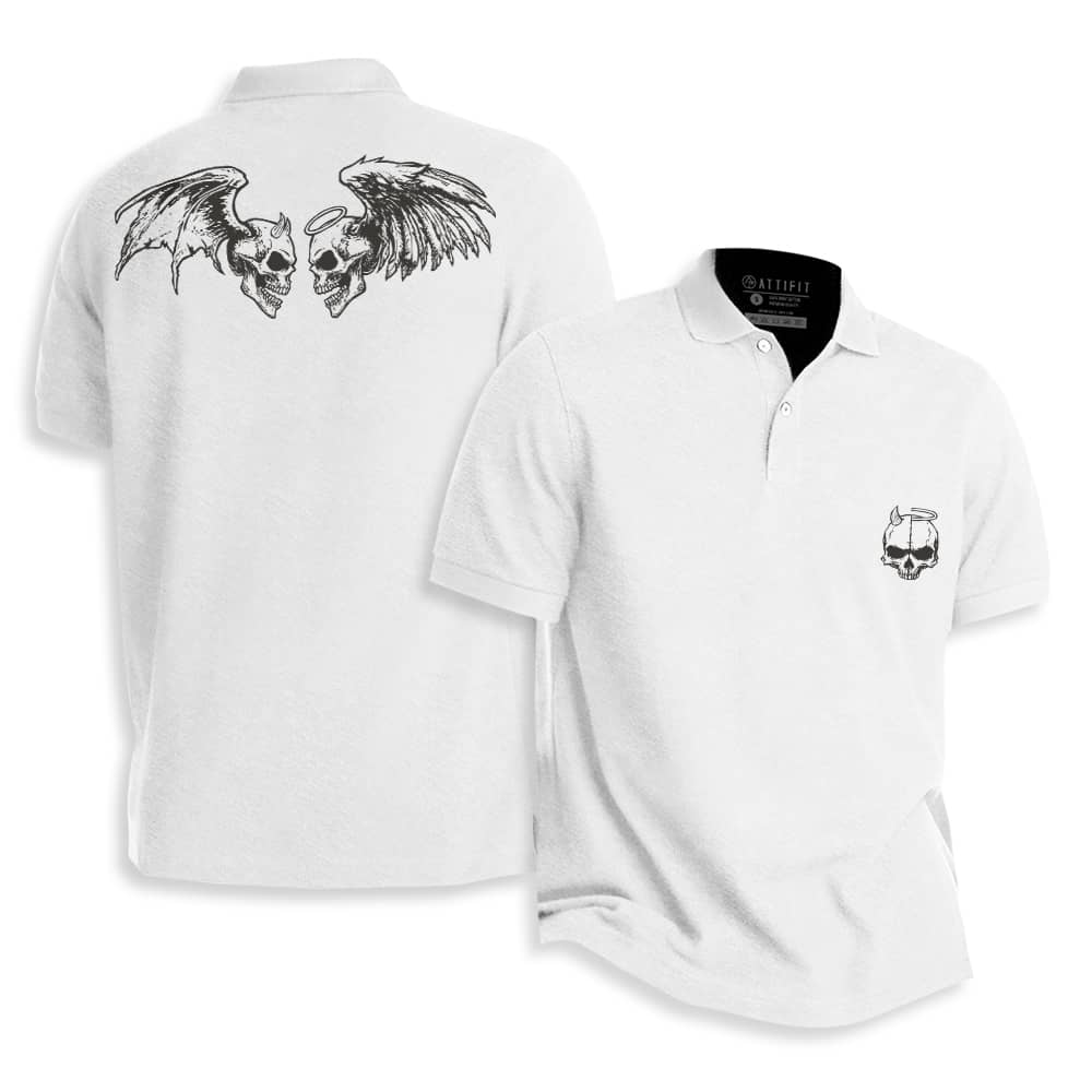 Devil Angel Skull Polo Shirt