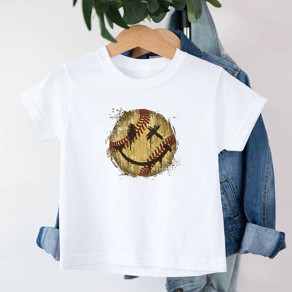 Baseball Smiley Youth Cotton T-Shirt