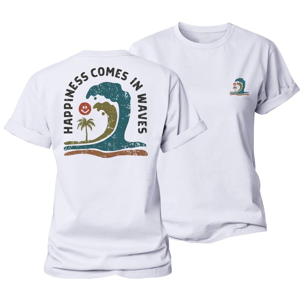 Happiness Comes In Waves Women's Cotton T-Shirt
