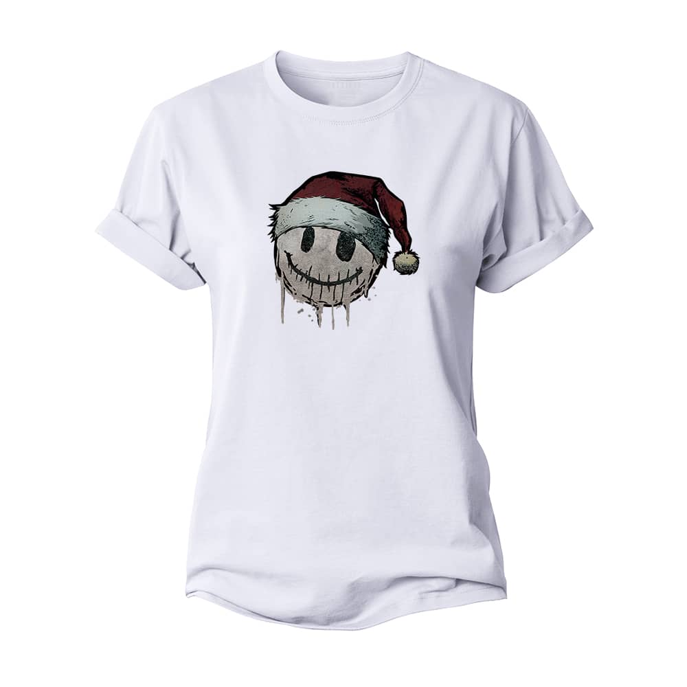 Christmas Smiley Women's Cotton T-Shirt