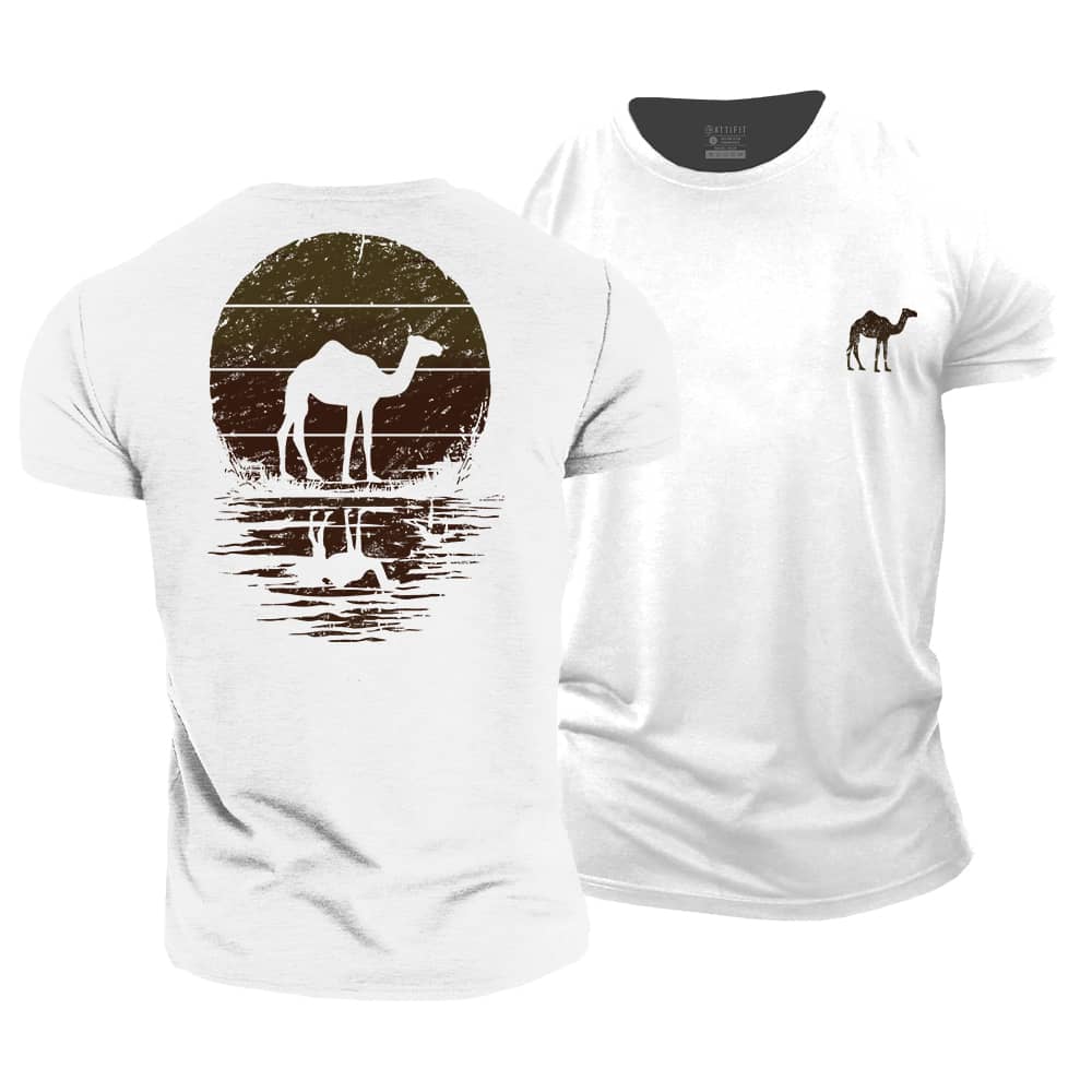 Sun And Camel Cotton T-Shirt