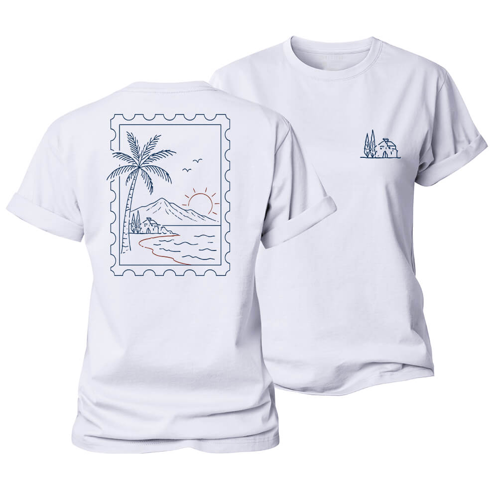 Palm Stamp Women's Cotton T-Shirt