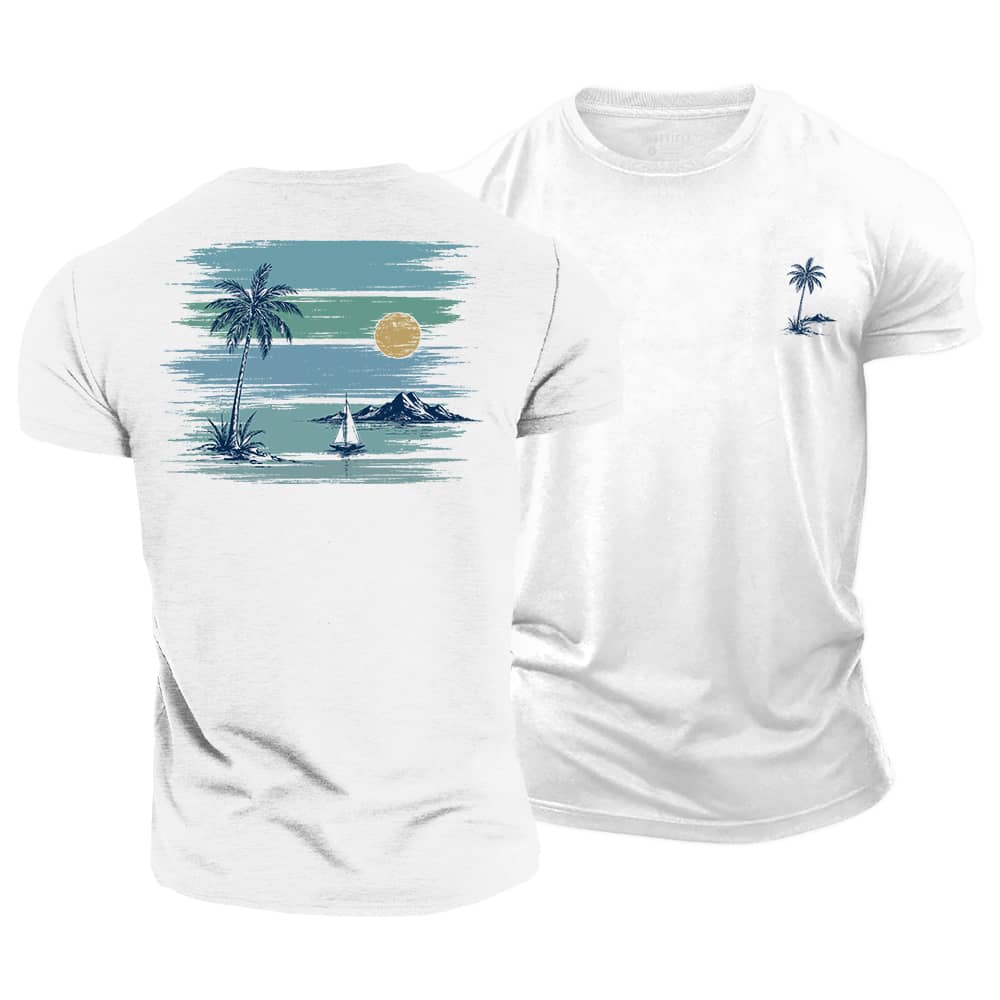 Palm Horizon Cotton T-Shirt