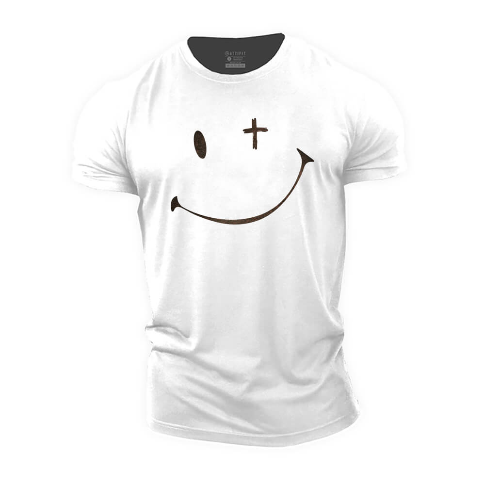 Happy Cross Smiley Cotton T-Shirt