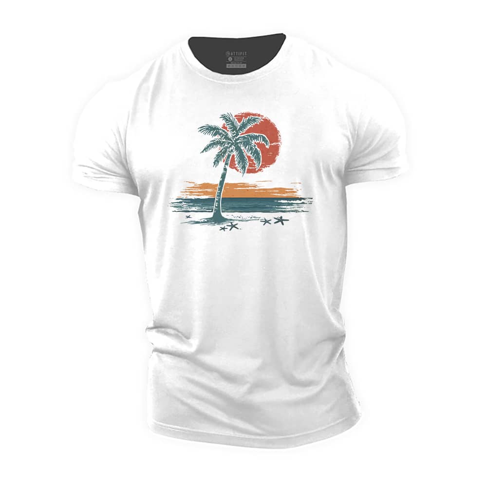Sunset At The Seaside Cotton T-Shirt