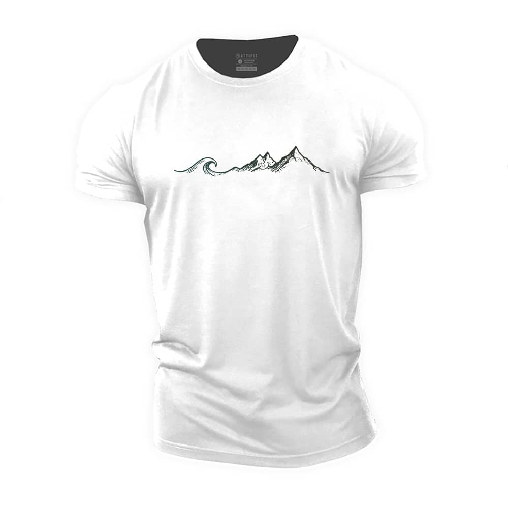 Wave Mountain Cotton T-Shirt