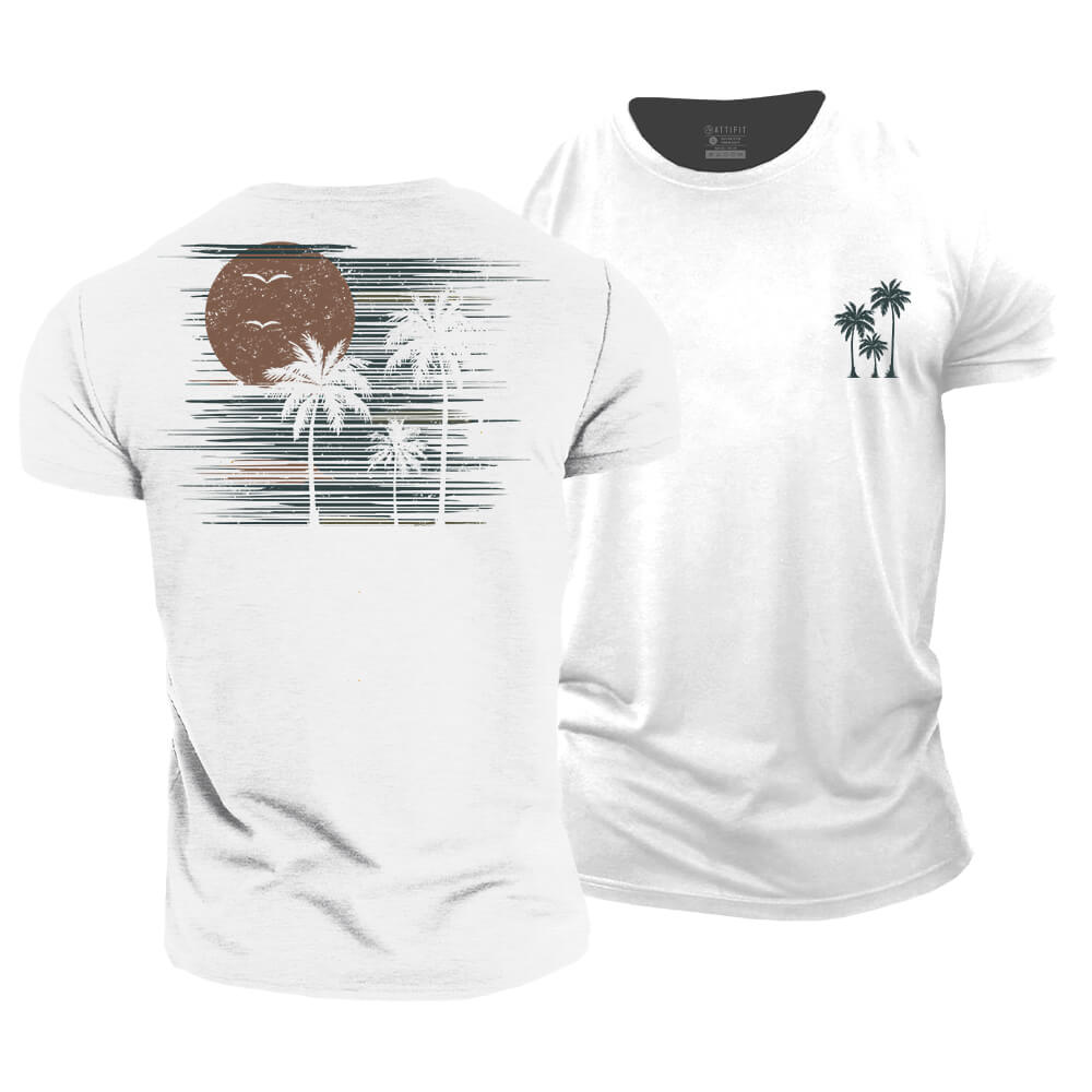 Sunset Palm Cotton T-Shirt