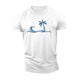 Simple Palm Wave Cotton T-Shirt