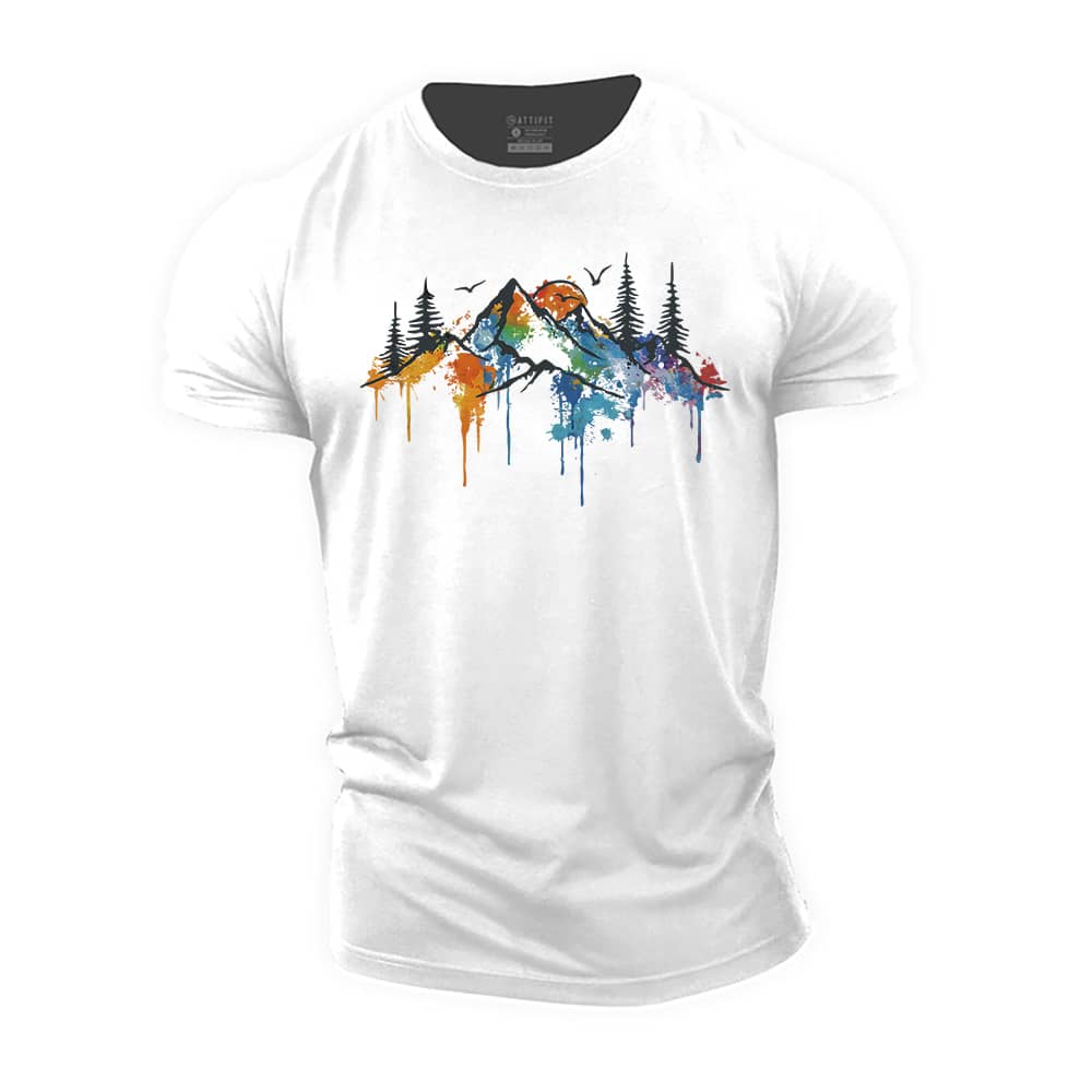Colorful Mountain Cotton T-Shirt