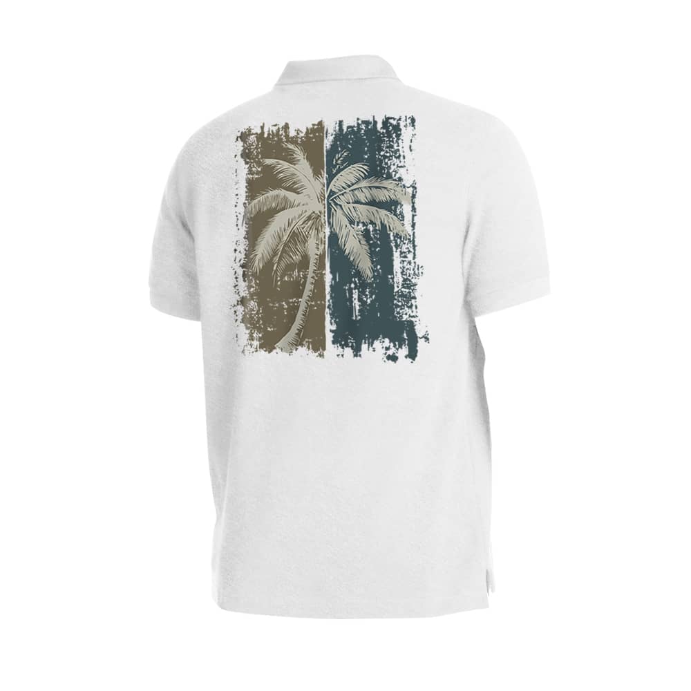 Two-tone Palm Tree Polo Shirt