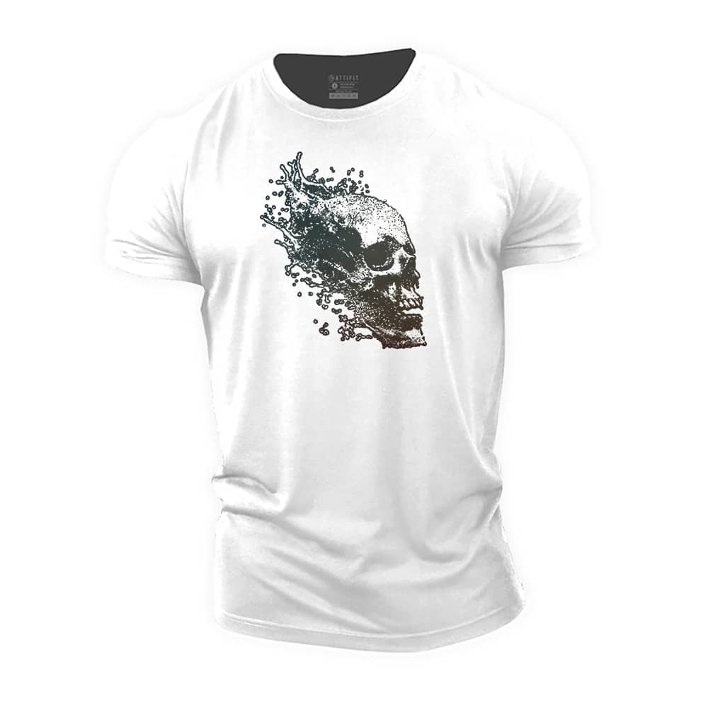 Exploding Skull Cotton T-Shirt