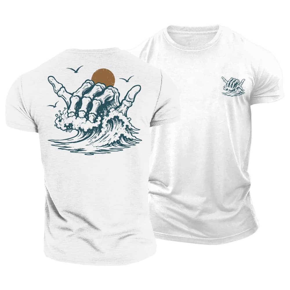Bone Wave Cotton T-Shirt