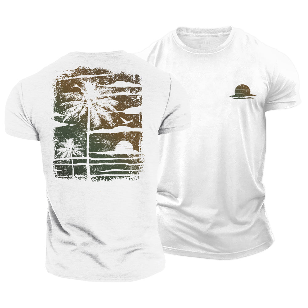 Colorful Palm Poster Cotton T-Shirt