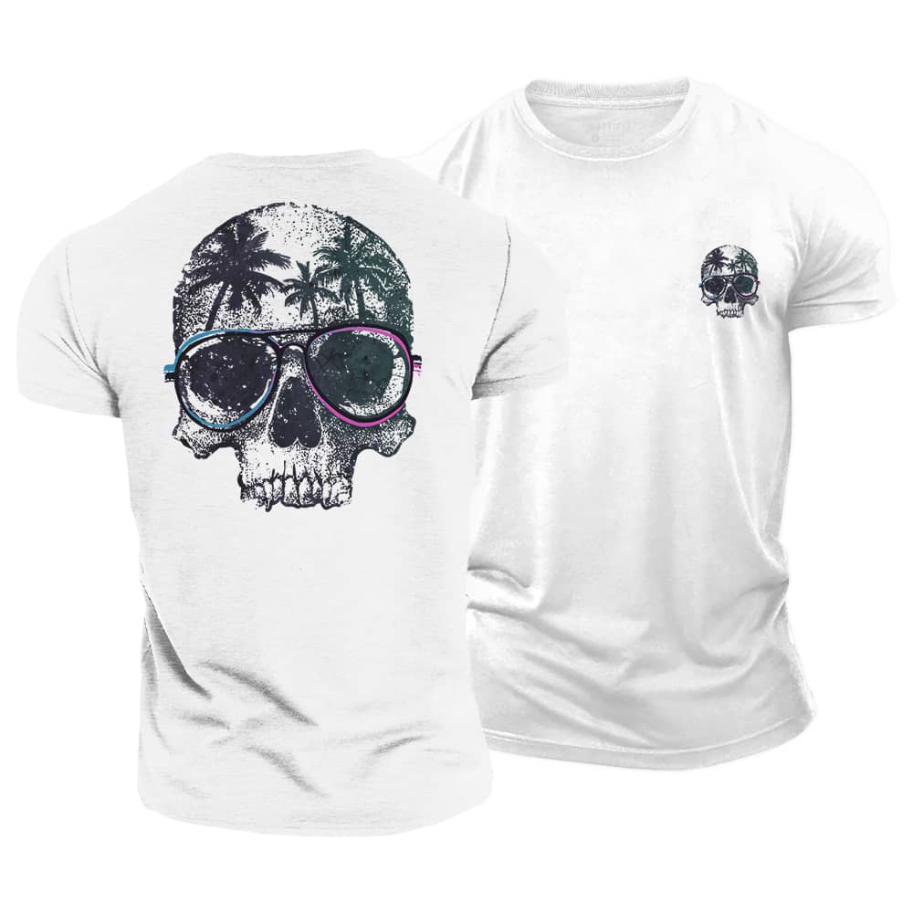 Tropical Skull Cotton T-Shirt