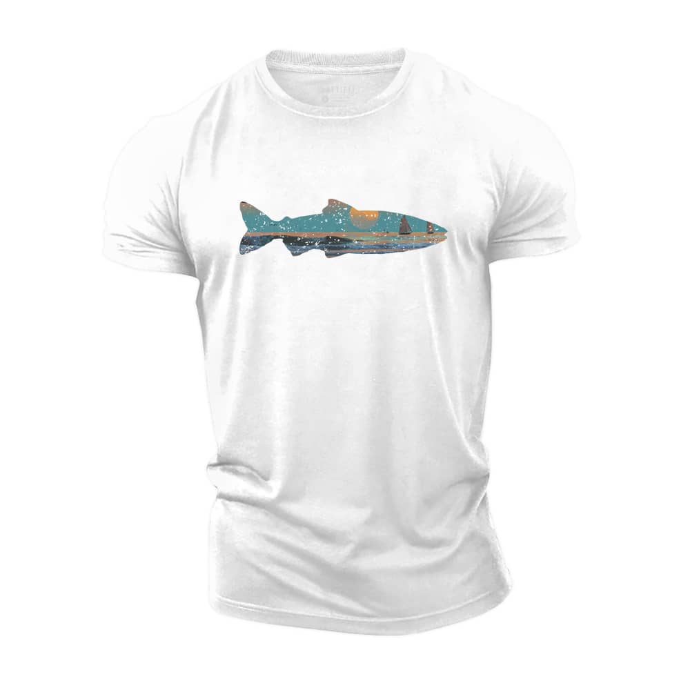 Sea View Fish Cotton T-Shirt