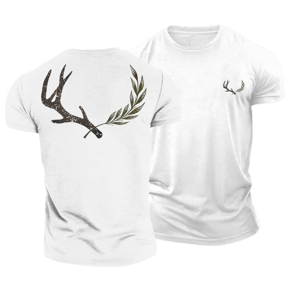 Antler Leaf Cotton T-Shirt