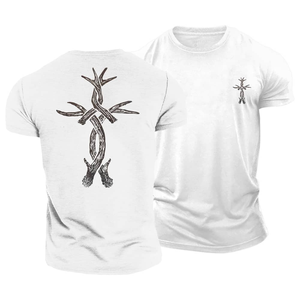 Antler Cross Cotton T-Shirt