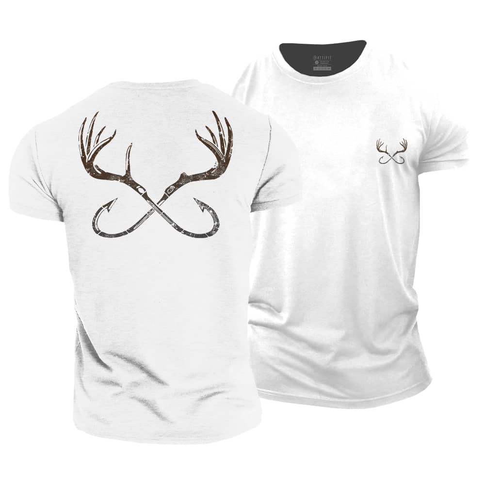 Antler And Hook Cotton T-Shirt