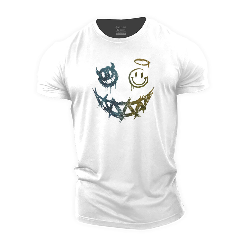 Devil Angel Smiley Cotton T-Shirt