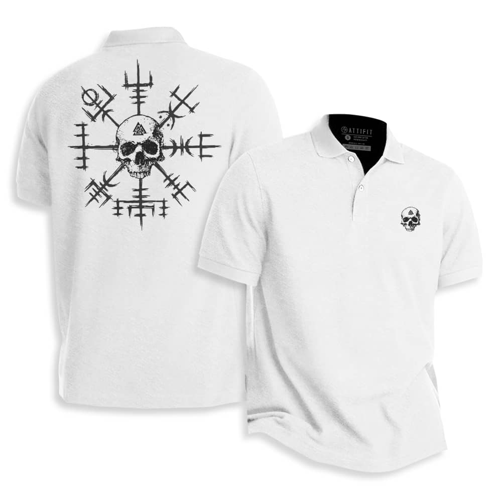 Viking Compass Skull Polo Shirt