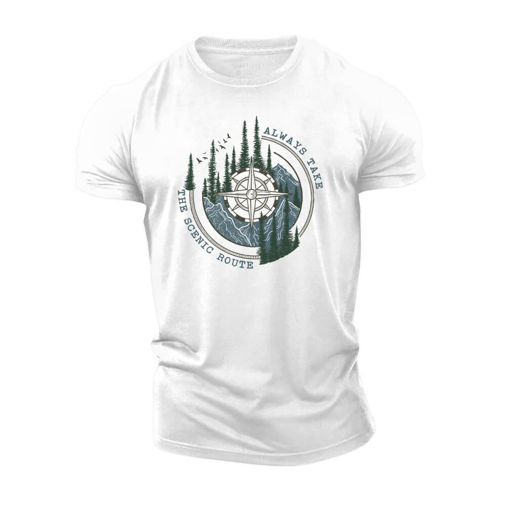 Scenic Route Compass Cotton T-Shirt