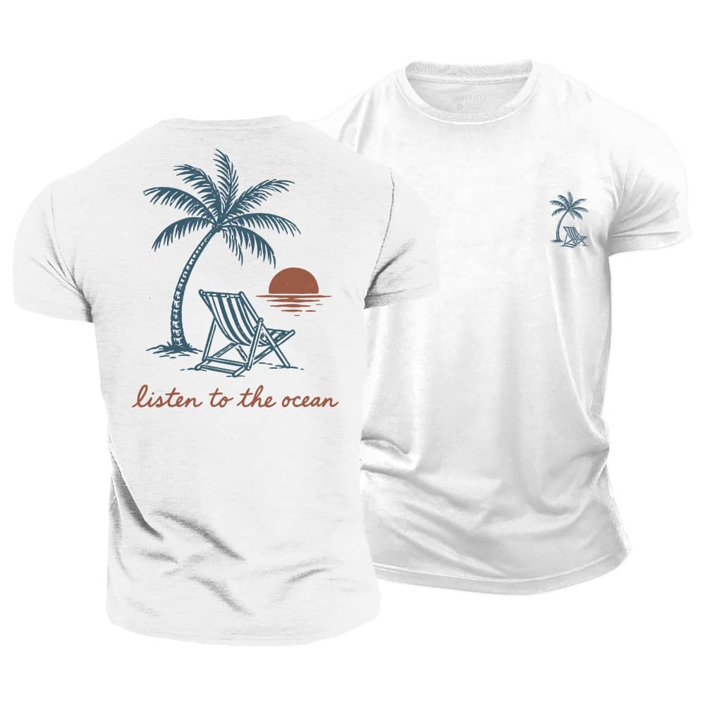 Listen To The Ocean Cotton T-Shirt