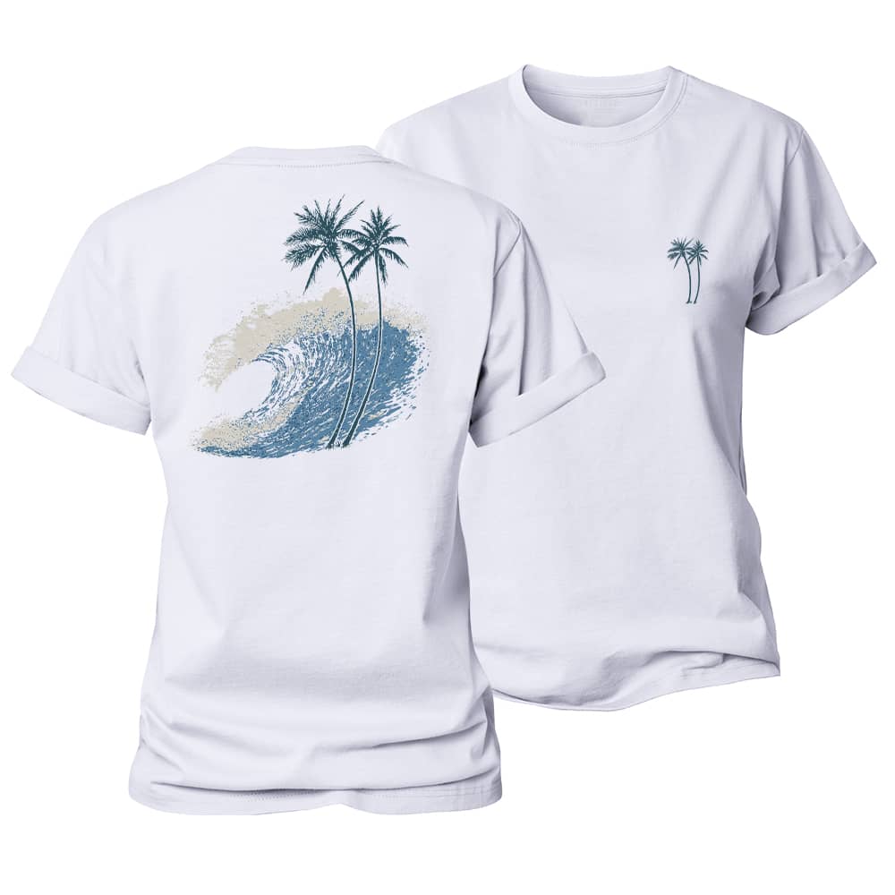 Ocean Wave Palm Women's Cotton T-Shirt