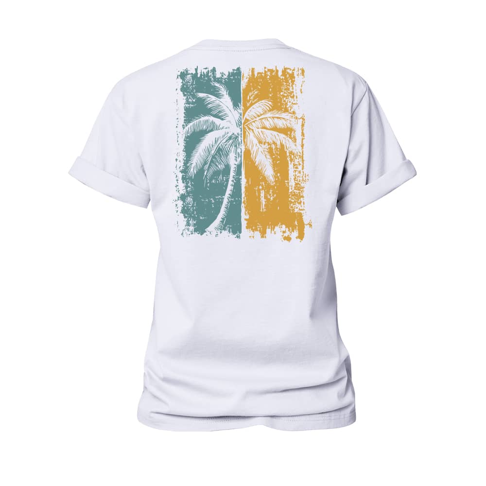 Two-tone Palm Tree Women's Cotton T-Shirt